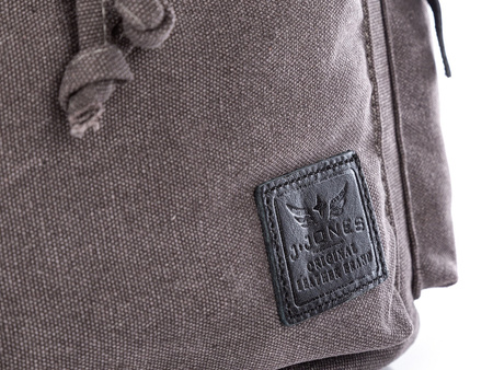 J Jones Großer Rucksack aus Canvas mit Naturleder grau