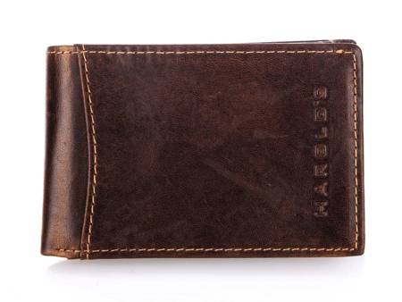 Kieszonkowy portfel męski skórzany ciemny brąz J Jones